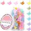 JASVERLIN Fermagli a farfalla per capelli 50pz, Mini accessori per capelli piccoli e carini per bambini, bambine, ragazze, donne, anni '90. Clip colorate e pastello, 10 colori (colore gelatina)