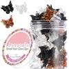 JASVERLIN Mini fermagli per capelli a forma di farfalla, 50 pezzi nero marrone trasparente, piccoli fermagli a pinza accessori per donne ragazze frangia, piccole farfalle a pinza (classico)