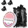 JASVERLIN Mini fermagli per capelli, piccoli accessori in plastica antiscivolo per capelli corti per donne e ragazze 50 pezzi (nero)