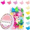 JASVERLIN Fermagli per capelli a farfalla, 10 colori assortiti plastica Mini clip per capelli carini per ragazze donne bambini farfalle 90s Y2K Festival Accessori 50 pezzi con organizzatore (solido)