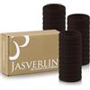 JASVERLIN 30 Pezzi 2,4 Pollici Grandi Fascette per Capelli, Bande Elastiche in Cotone senza Cuciture per Ricci Spessi e Sottili, Morbidi Fermacoda Elastici per Donne Ragazze (Marrone Scuro)