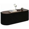 Bonlife Panca ovale con vano portaoggetti, poggiapiedi pieghevole con coperchio, Boucle Bank per piedi del letto, sgabello per soggiorno, camera da letto, ingresso, nero, 110x38x38 cm