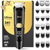 Ufree Kit rasoio elettrico 3 in 1, rasoio elettrico da uomo, per baffi, corpo, naso, peli del viso, tagliacapelli professionale, tagliacapelli ricaricabile, impermeabile, regalo di compleanno per uomo