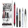 Kuretake Zig illustration Basic Set No.3, 5 variety pens, 4 Black Markers, fude brush pens and Glitter pen, for Inktober, Manga, Drawing, Calligraphy, Professional, Artist, Made in Japan, IKTB-22/5V