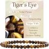 Bivei Occhio di tigre - Potenziante Braccialetto di Cristallo per Donna 4mm Perle Pietra Semipreziosa Naturale Elastico Estensibile Gioiello Regalo Yoga Grande
