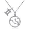 Qings Collana Segno Zodiacale Donna - Bff Collane Argento 925 Pendenti Gemelli Coppia, Regalo per Bambine e Ragazze Bambina