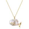Hipearl - Collana con Perle d'Acqua Dolce e Ciondolo Pesce, Oro 18 Carati, 45,7 cm + 6,3 cm - Gioielli Eleganti