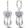 NARMO Ciondolo Orecchini di Goccia 925 Orecchini in Argento Sterling per Le Donne Cubic Zirconia Ciondolo Orecchini Luna e Stella Orecchini Sogno Catcher Orecchini per Le Donne