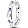 NARMO 925 Anello per le Donne in Argento Sterling Luna e Stella Anelli Cubic Zirconia Anello Staccabile Dimensione 11.5