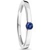 OROVI anello donna Oro 9Kt vero, con uno Zaffiro - Oro Bianco - Gioielli donna - Gioiello Ipoallergenico - anello di fidanzamento fatto a mano con elegante scatola portagioie
