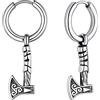 FaithHeart Orecchini a Goccia per Uomo Donna Orecchini a Cerchio Piccoli Vichinghi/Religione/Stile Fantasia Acciaio Inossidabile/Nero/Oro Gioielli Gotici HipHop Punk Biker