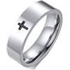 ZENSE - Anello da uomo con croce latina in acciaio argentato ZR0167, Misura 33 (Circonferenza 73mm)