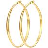 LOUMILEO 4 mm Grandi Orecchini a Cerchio Oro Leggeri 14K Placcati Cerchio Ipoallergenici Grandi Orecchini Oro per Donna 60MM