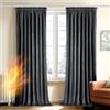 Deconovo Tende per Interni Eleganti in Velluto con Fettuccia 140x229 cm Grigio - Set di 2 Pannelli Moderni per Camera da Letto e Soggiorno, Morbide e Decorative