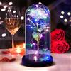 DASIAUTOEM Rosa Bella e La Bestia, Regalo San Valentine, Rosa Eterna Romantica Rosa Decorazione Rose in Cupola di Vetro con Luce a LED, Regali per Lei Compleanno Matrimonio Decorazioni Donna Mamma