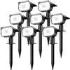 nipify 8 Pezzi Faretti Solari da Giardino con Sensore di Movimento, 3 Modes Lampade da Giardino Potenti Impermeabile Luci Solari Esterno per Cortile Vialetto (Bianco Freddo)