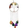 Shuqio Acchiappasogni Albero della Vita con 7 Chakra in Agata Naturale Intrecciata, Decorazione a Parete e Finestra Multicolore, Idea Regalo Spirituale per Benessere Energetico, 45cm x 16.5cm