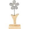com-four® supporto per fiori decorativo - fiore in metallo premium su base in legno di mango - fiore decorativo in metallo da appendere e regalare (1 pezzo - fiore 1)