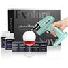 ExploNova Aroma Blaster 2 Kit con 5 Pods Aroma Bolla commestibile Cocktail Bubble Smoke Gun, Whiskey Smoker Kit, perfetto per bar, feste e casa, ottimo regalo per padre e marito - Ciano