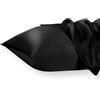 Vielit Set di 2 Federe Raso 50x70cm, Design con Chiusura Cerniera, Morbido come una Federe Seta Cuscino, Federe Cuscini 50x70 Nero