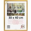 3-B - Cornice portafoto modello Mega in oro - 30 x 40 cm - Cornice in legno, portafoto, portadocumenti con vetro acrilico