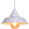 AIRTWESD Lamapada a Sospensione Bianco, paralume lampada a sospensione retrò in metallo, base lampadina E27 lampada da soffitto industriale (non include lampadina)