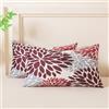 Miuyunya Set di 2 Federe Cuscini Divano in Velluto 50x30 cm Gris Copricuscino Colorato Noel Fodera per Cuscino Vino Rosso Dalia Fiore Moderno Decorazione Federe per Soggiorno Camera Balcone