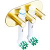GGQ Porta Testine Spazzolino Elettrico, Porta Spazzolini Elettrici, Portaspazzolini Bagno, Portaspazzolino, Porta Testine Elettrici da Muro, Autoadesivo Base Spazzolino Elettrico (Oro, Piccola)