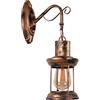 AIRTWESD LED E27 Applique di Paralume, Retro Lampada da parete rustica del metallo Lampade da comodino (nessuna lampadina)