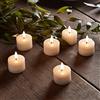 Lights4fun - TruGlow® Set di 6 Candele Tealight LED a Pile in Cera d'Avorio Con Stoppino e Fiamma Realistica