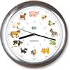 KOOKOO KidsWorld Chrome, Orologio da Parete Genuino, Suoni Naturali, 12 Animali della Fattoria