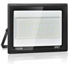 Plazique Faretto LED da Esterno 100W,10000LM Luci da Esterno,7000K Luce Bianca Fredda,IP67 Impermeabile,119 LEDs Faretti da esterno per giardino, cortile, garage,vialetto, officina