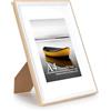 Baoee Cornice per foto A4 in rovere bianco bicolore con supporto da 15 x 20 cm, cornice per foto con vetro acrilico, cornice A4, cornice per poster, certificati, montaggio a parete