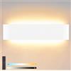 Lightsjoy 28W Applique da Parete Interno LED Dimmerabile con Telecomando | 2700K-6500K Regolabile, 40cm Bianco, Lampada da Parete Moderno, per Scala Soggiorno Camera da Letto