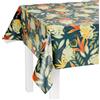 LILENO HOME Tovaglia lavabile in tessuto cerato 180x140 cm (con bordo tagliato) con motivo Nordic Leaves Blue - Tovaglia cerata idrorepellente ideale come tovaglia o runner per set da birreria