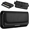 ykooe Custodia Orizzontale con Clip per iPhone XR XS 11 12 13 14 15 Pro 7 8 Plus Cintura Fondina con Slot Carte Magnetica per Xiaomi Redmi Samsung Phone (L)