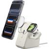 Spigen MagFit Duo Stand Supporto di Ricarica Compatibile con Caricabatterie di MagSafe(2025-2024) per iPhone 17/16/15, AirPods e Apple Watch Series (caricabatterie non incluso) - Beige Duna