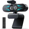 EMEET Webcam 4K con doppia fotocamera, con Obiettivi Grandangolari e Telefoto, Zoom Ibrido fino a 11X e Autofocus PDAF, Telecomando, Illuminazione RGB, 2 Microfoni, Ideale per Live Streaming