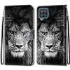 Mo-Somnus Cover per Samsung Galaxy A12 / M12, Custodia in PU Pelle Magnetica Libro Flip Caso Antiurto Portafoglio [Supporto Stand] con Porta Carte e Cinturino da Polso Wallet Case (Leone)