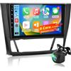 LORPHEIR Autoradio Android 8-Core Qualcomm 4+64G per BMW Serie 1 E81 E82 E87 E88 2004-2012, Stereo touchscreen 9 pollici 1280×720, DSP Hi-Res Sound, Wireless CarPlay & Android Auto + telecamera posteriore AHD