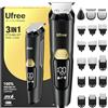 Ufree Kit rasoio elettrico 3 in 1, rasoio elettrico da uomo, per baffi, corpo, naso, peli del viso, tagliacapelli professionale, tagliacapelli ricaricabile, impermeabile, regalo di compleanno per uomo