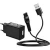 Leloco Caricatore da 5 V per rasoio Philips, alimentatore di ricambio compatibile con modelli Philips OneBlade Multigroom, adattatore di ricarica USB da 5 V per QP2520/30, QP2530/51, QP2620/20, MG3710