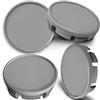 SkinoEu Compatibile con Coprimozzo VW 65mm Copricerchi Tappi Ruota Cerchi Lega Ricambio Grigio Argento CVS 0