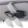 Octonyluck Porta Occhiali da Auto Clip, Portaocchiali Auto, Porta Occhiali da Sole per Visiera Parasole Auto in Pelle, Porta Occhiali da Sole Auto Multiplo (Grigio)