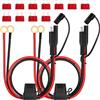 BNGXR 2 Pezzi Connettore SAE, 2FT Cavo Connettore SAE, 16AWG Connettore SAE a 0-Ring, SAE Batteria Cavo di Estensione con 10A Fusibile, er caricare Moto, trattori, Auto