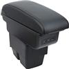 OYHCM Bracciolo Centrale per Ford Fiesta MK7 2009-2017, Doppio Scomparto, Pelle Nera, Facile da Installare, Accessorio Auto Personalizzato
