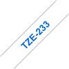 Brother tze-233 nastro per etichettatrice blu su bianco
