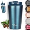 Milu Tazza Termica per caffè 300ml, 400ml, 500ml - Thermo Coffee Mug-to-Go, Tazza da Viaggio Senza BPA, Litri con Isolamento, In Acciaio Inox e Tenuta stagna per caffè e tè (Green, 400ml)