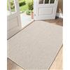 COLOR&GEOMETRY Zerbino Ingresso Antiscivolo e Assorbente, Lavabile in Lavatrice, Tappeto Ingresso Interno Ultrasottile, per Porta Casa e Corridoio, 122x183cm, Bianco Beige, Confezionato piegato
