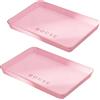 duisoad 2 Pezzi Vassoio da Portata, Vassoio Plastica Rettangolare Vassoio da Portata Infrangibile per Cibo, Bevande, Cucina, Bar, Hotel, Rosa